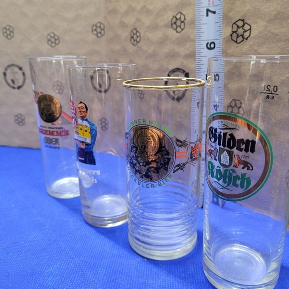 Vintage small European beer glasses from the 80's and 90's - Picture 2 of 9